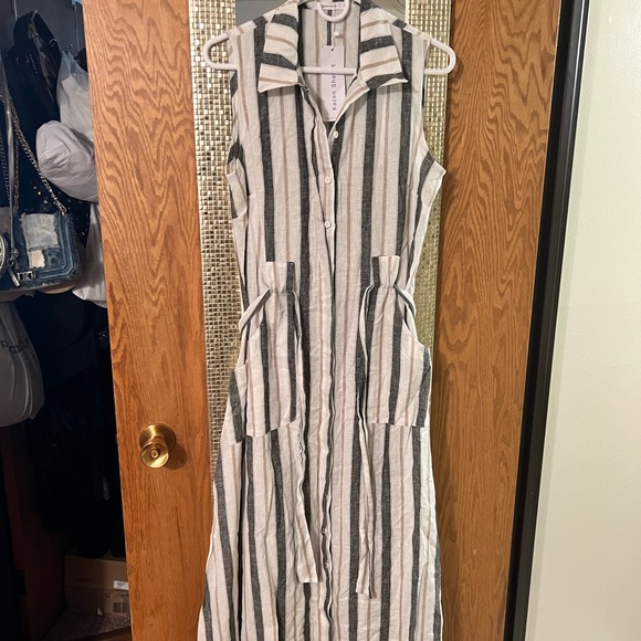KAREN SCOTT STRIPED MAXI DRESS… XS… 19” PI TO PIT… 56” LONG… NEW WITH TAGS - Picture 2 of 11